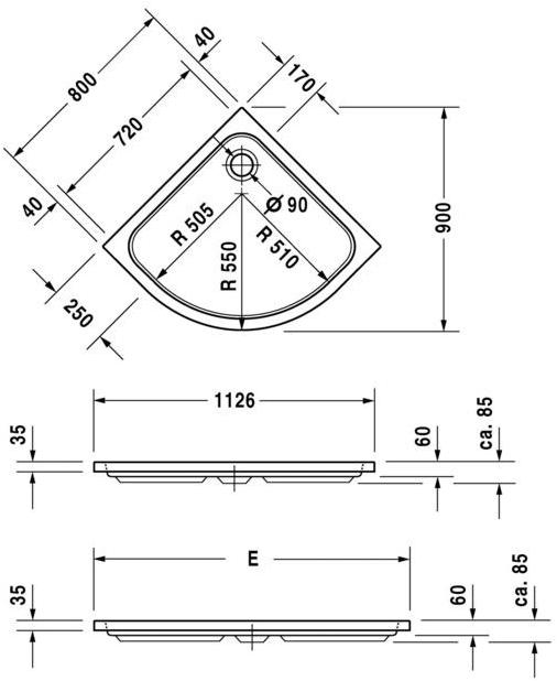 Duravit Поддон для душа из акрила D-code 720110 - Вид №1