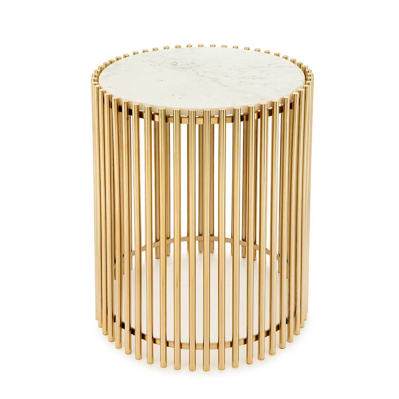 450299-18 ABHIKA БОКОВОЙ СТОЛ SPIN H51 D44 WHITE/GOLD  - Вид №1