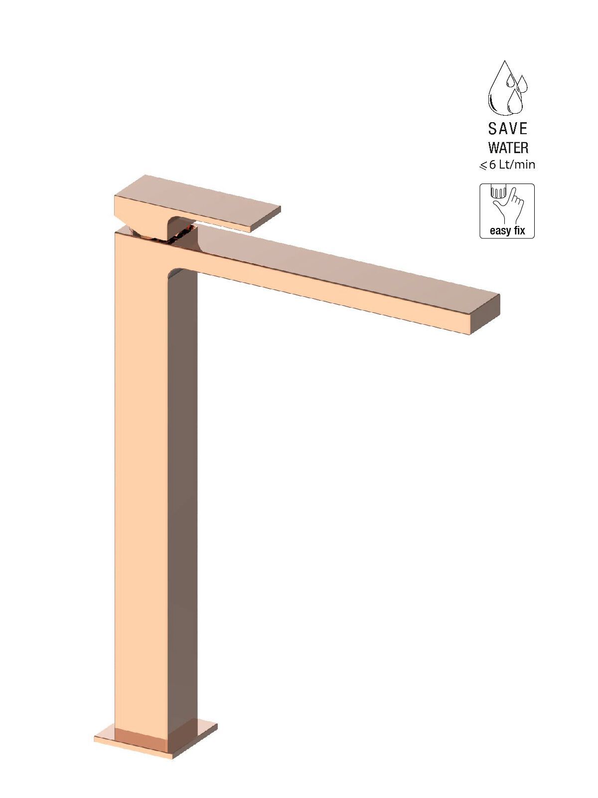 Смеситель для раковины высокого пола с ограничителем расхода Rubinetterie Frattini Vita Due ARCH-00149836 - Вид №9