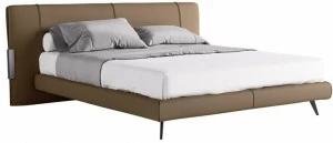 JESSE Двуспальная кровать с обивкой из нубука