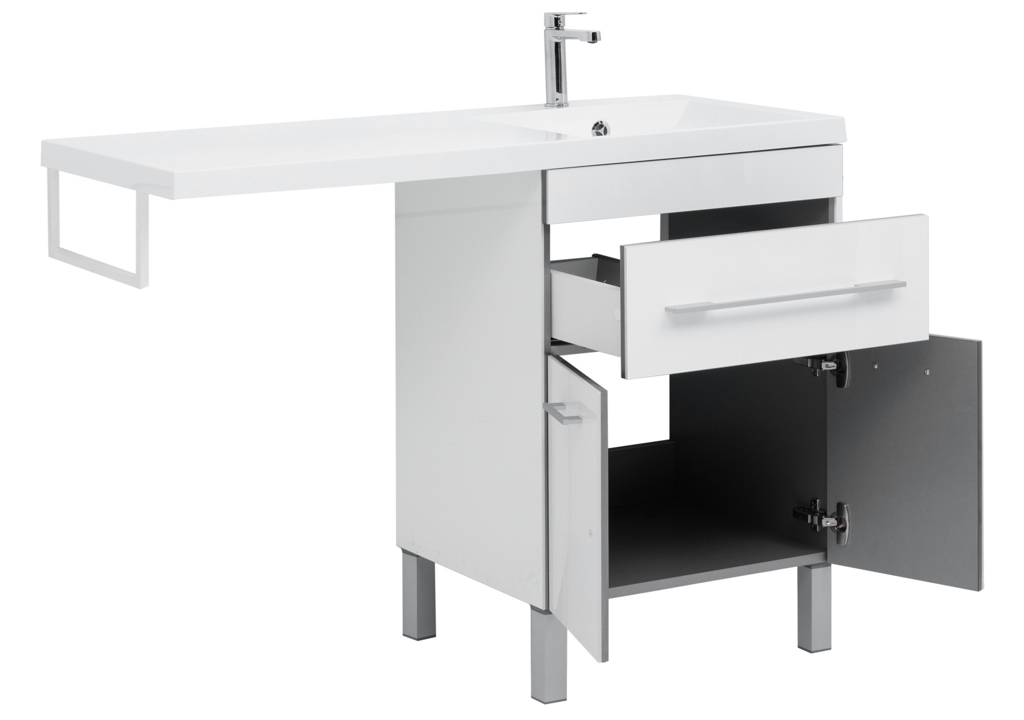 Тумба с раковиной Aquanet Верона 120 R белый (напольная, 1 ящик, 2 дверцы) 0018250700239568 - Вид №5