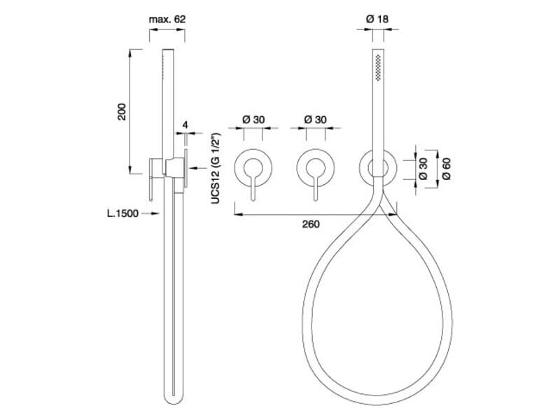 Настенный смеситель для ванны или душа CEADESIGN INNOVO ARCH-00052921 - Вид №2