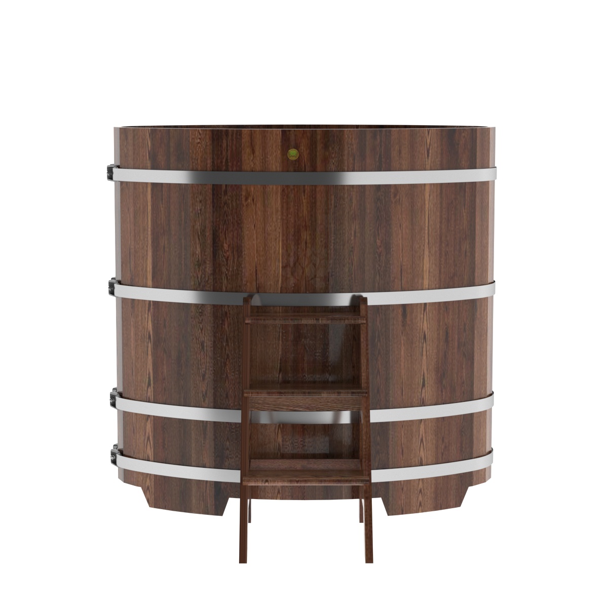 1156 Купель овальная из лиственницы 0,80х1,42х1,4 морёная премиум Alyarus  - Вид №3