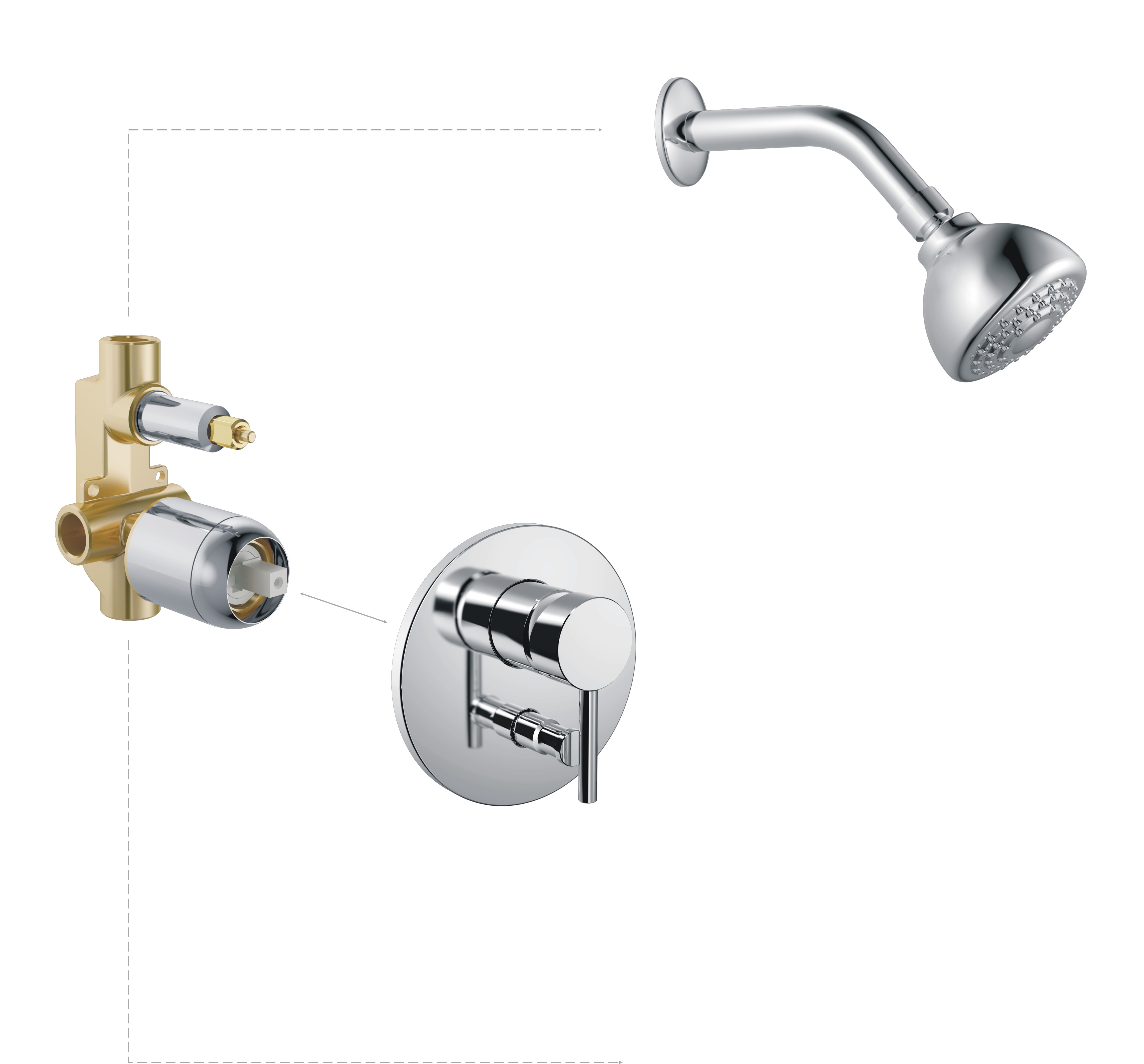 HB80297-2 Встраиваемая душевая система , хром Haiba  - Вид №1