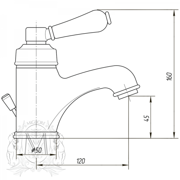 Cмеситель MIGLIORE Ermitage ML.ERM-7013.BI.DO для раковины, золото  - Вид №2
