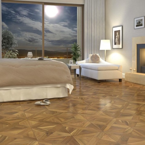 Модульный паркет Da Vinci Инженерный модульный паркет из ореха Матис Орех Европейский (Грецкий) Натур (Гладкая) 745х745 мм 2600600110 - Вид №1