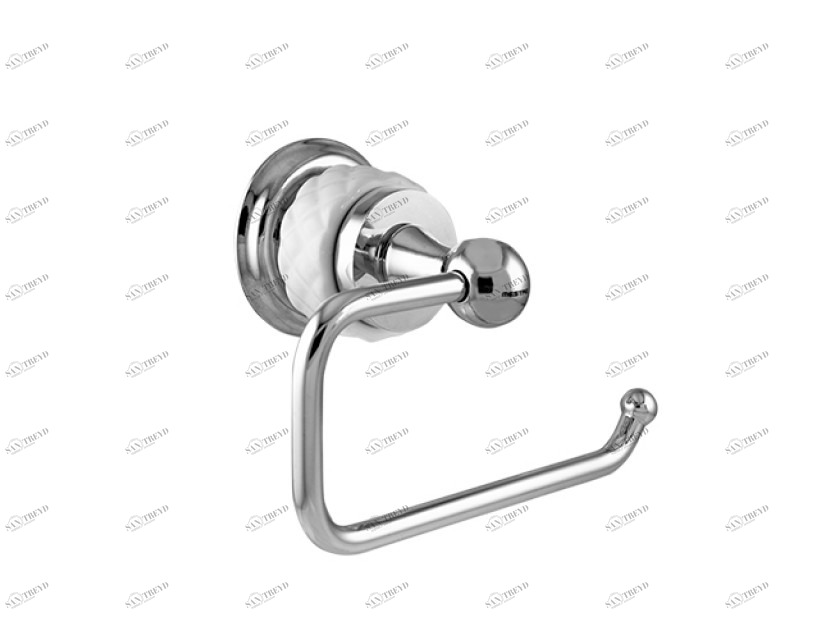 065577.N00.50 Держатель для туалетной бумаги из белого фарфора Яркий хром Mestre 