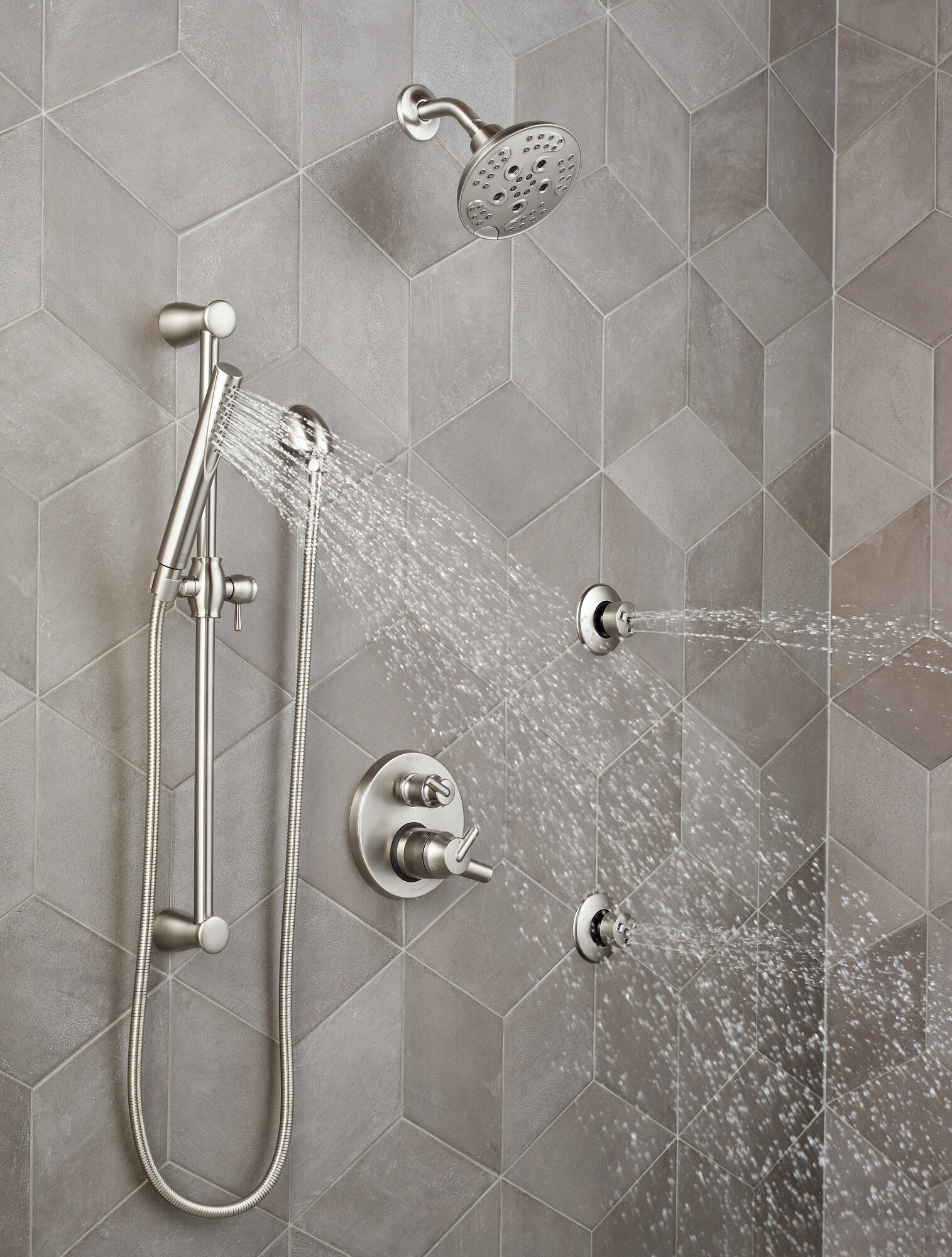 Спрей для тела HydraChoice® - Массажная распылительная головка H2Okinetic® Delta Faucet SH5005-SS - Вид №2