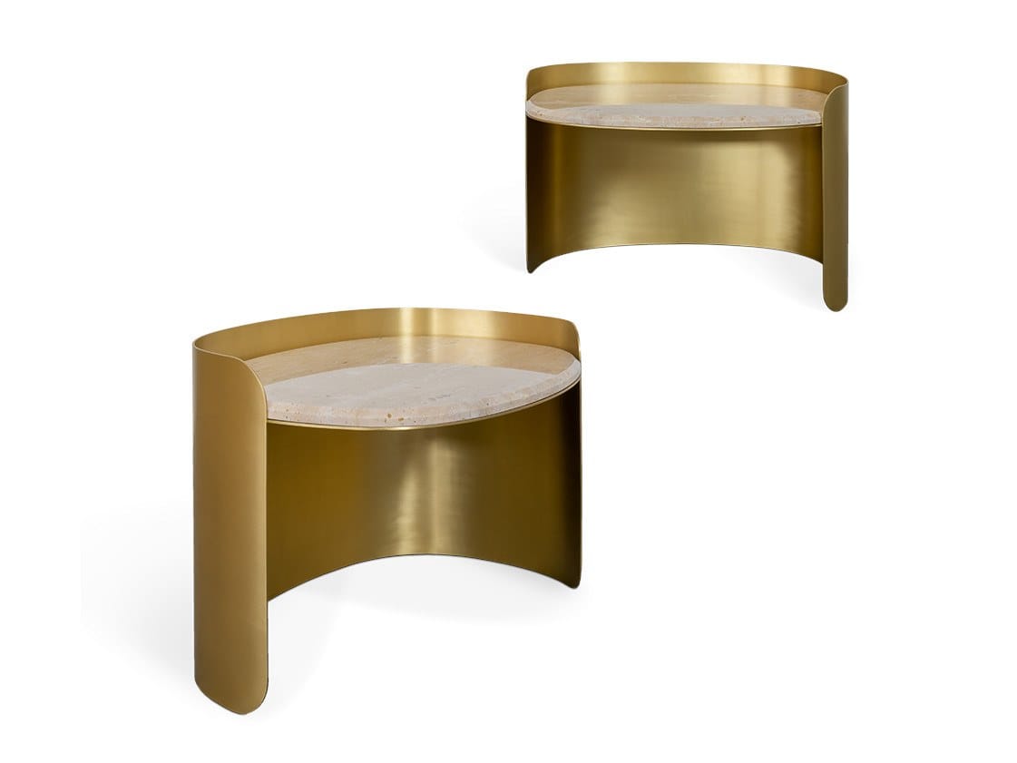 Латунный овальный журнальный столик Essential Home Happy Few ARCH-00013661