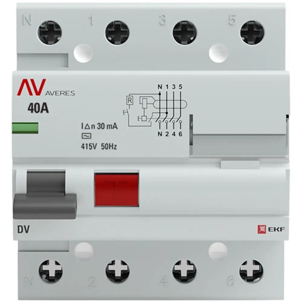 УЗО EKF Averes DV - защита от поражения током с 4 полюсами 84579903 STLM-0052261 - Вид №1