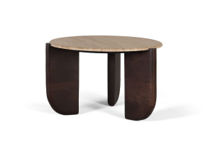 Травертин круглый журнальный столик