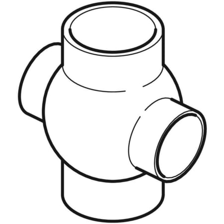 367.285.16.1 Крестовина шаровая Geberit PE 88,5°, соединения 180° смещенные Geberit  - Вид №1