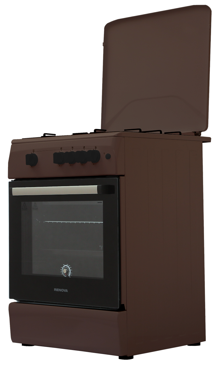 9956081 Газовая плита RENOVA SG6G-BR коричневый STDN-0046649 - Вид №1