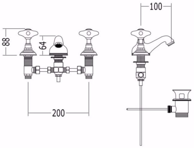 Devon&Devon Смеситель для биде с 3 отверстиями White rose sun-id-1496240 - Вид №2