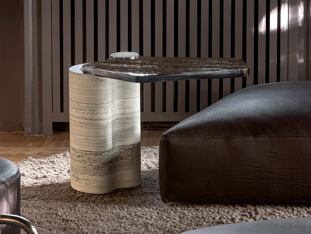 Журнальный столик из камня Раполано и топ из литого стекла Henge PLYNTO ARCH-00056423