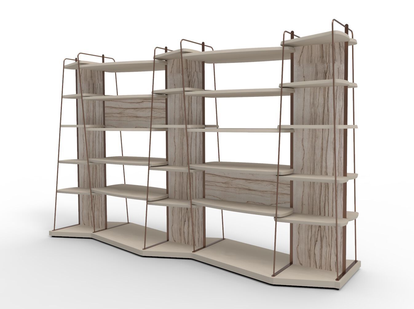 Деревянный двухсторонний самонесущий книжный шкаф Bizzotto Italia Aequilibrium ARCH-00071950