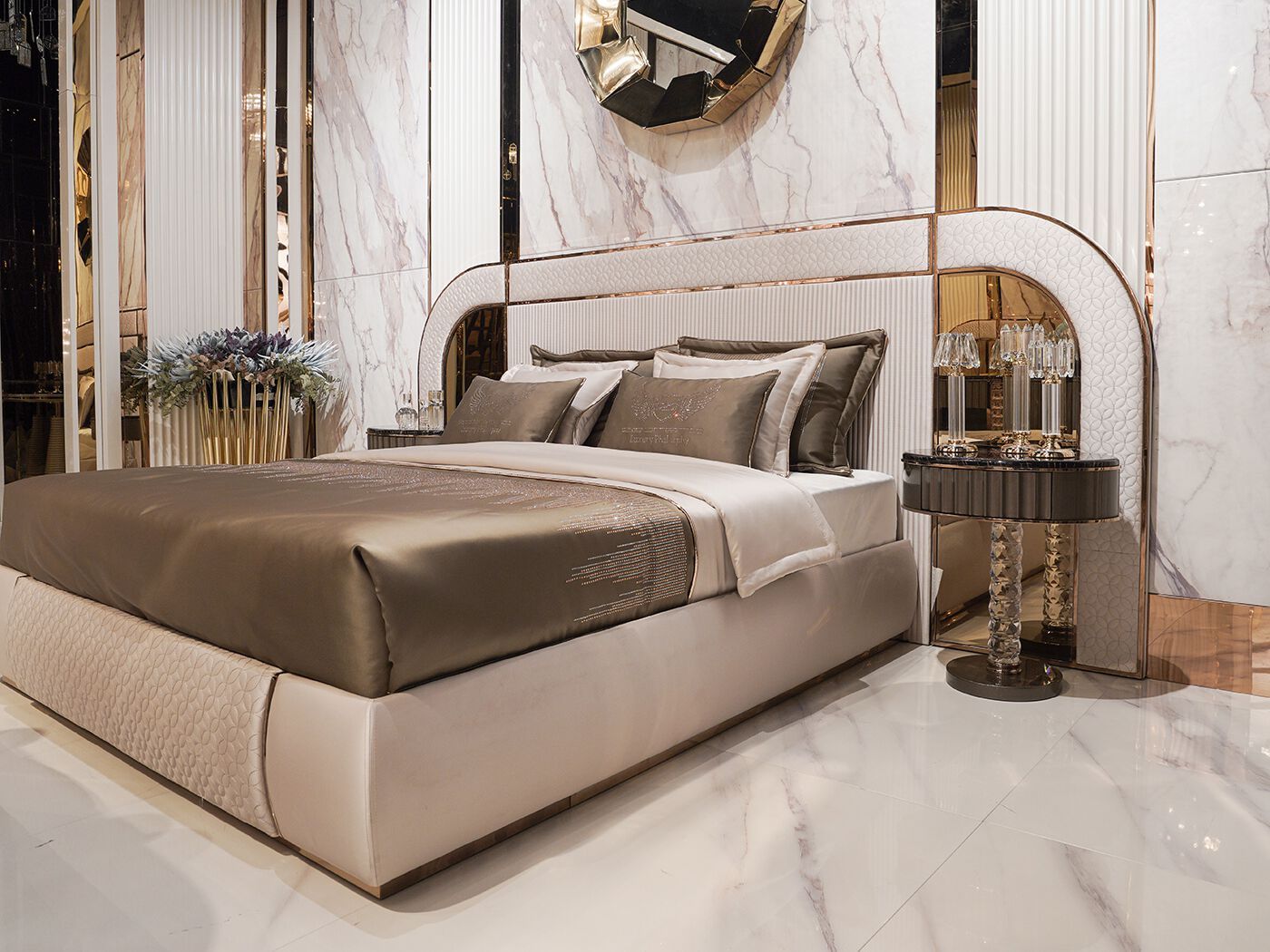 Двуспальная кровать с мягким изголовьем Zebrano Velovis ARCH-00093629 - Вид №6