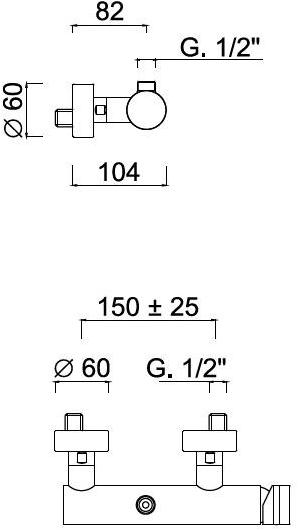 Rubinetteria Giulini Смеситель для душа с одной ручкой Myring Fmr0008s - Вид №1