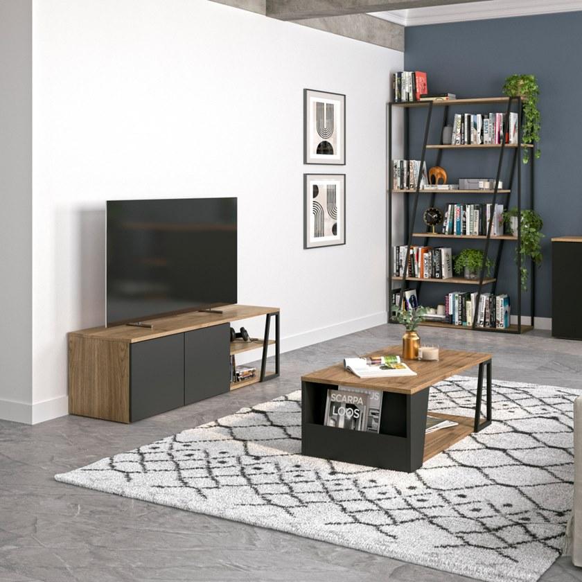 TemaHome Низкий деревянный журнальный столик с журнальной полкой Albi 9003.629938/21  - Вид №7