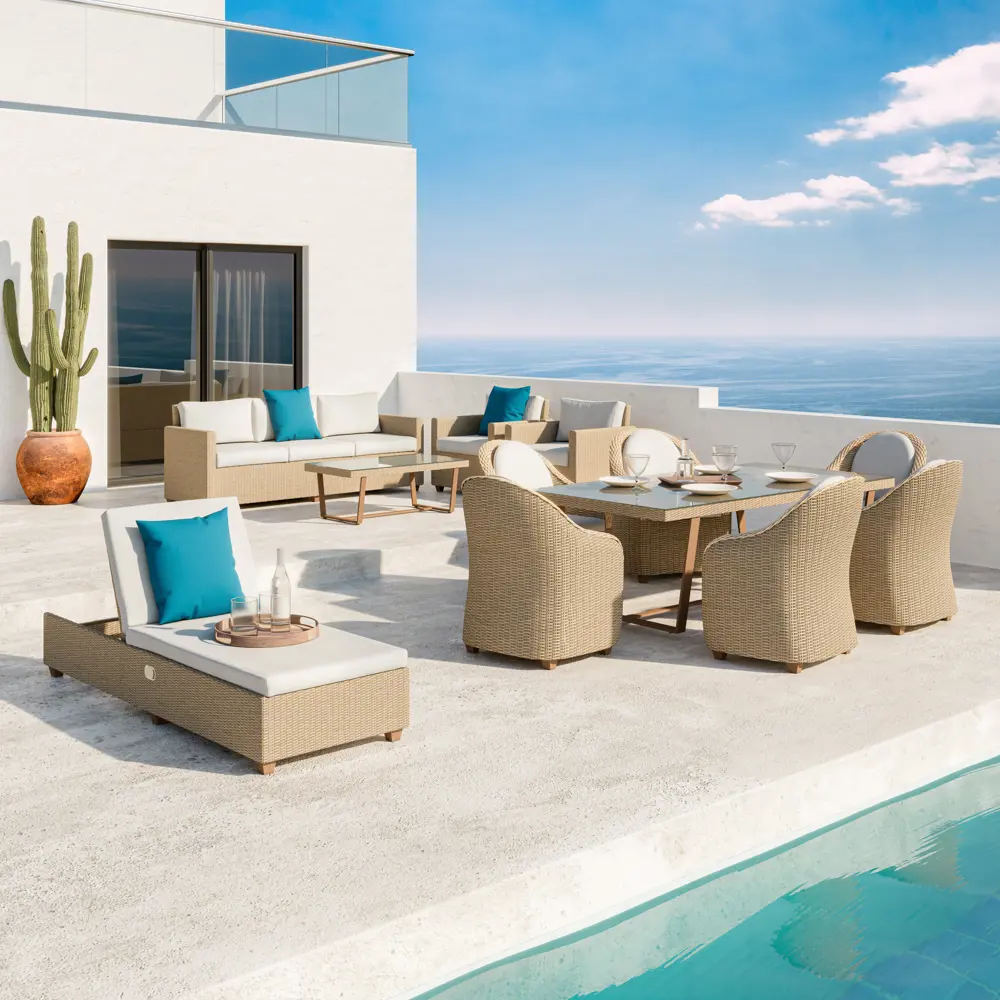 NATERIAL Medena - садовый комплект с диваном, столом и пуфами 87082127 STLM-1464576 - Вид №9