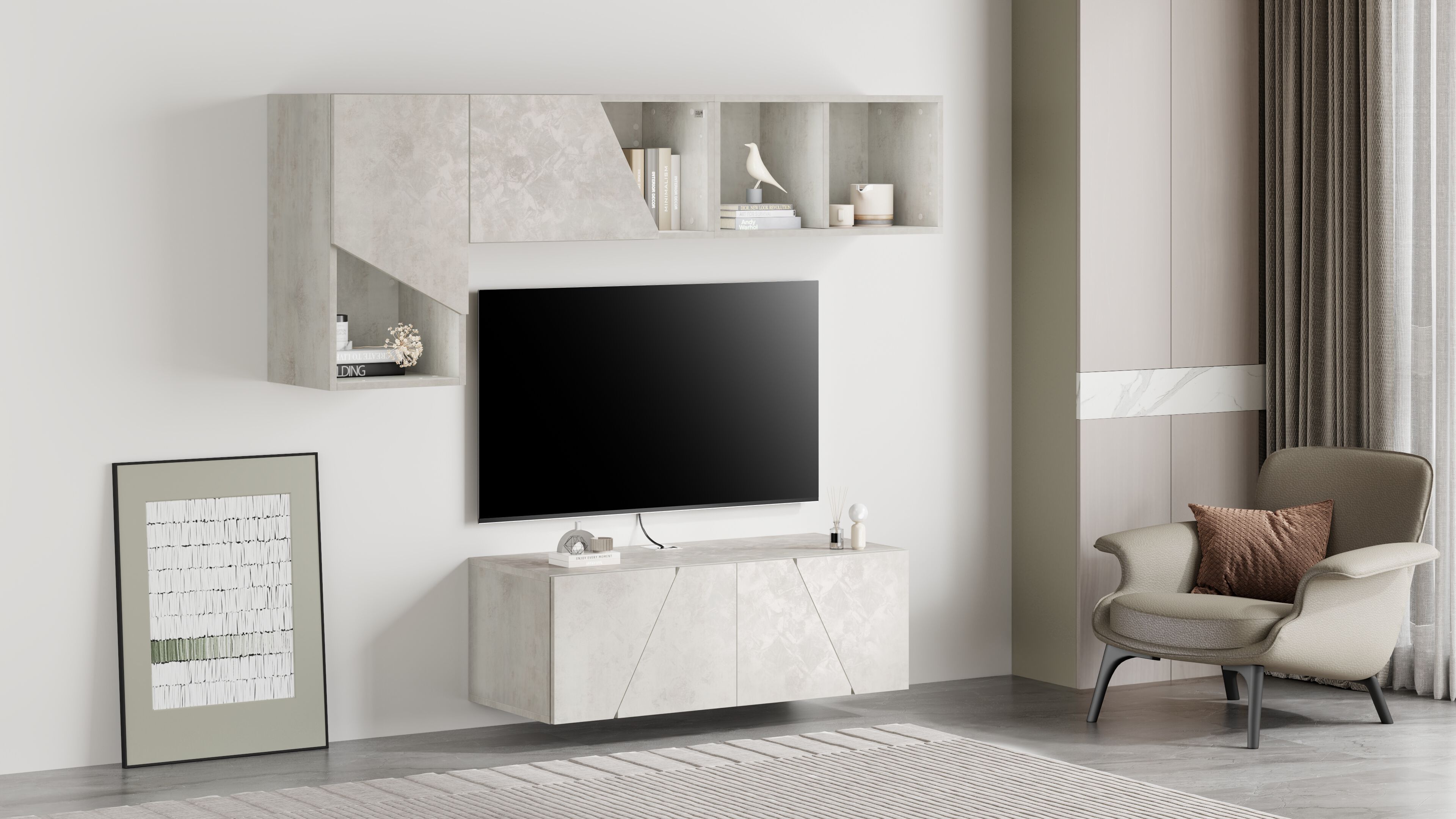 Модульная стена установила оборудованную стену в меламинированном Mobili Fiver EMMA ARCH-00091039 - Вид №35