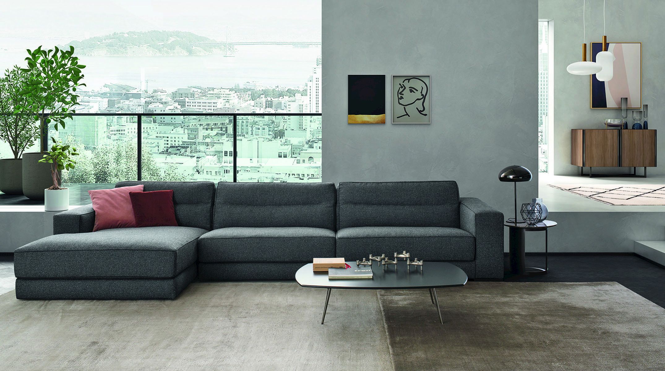 Тканевый диван с полуостровом BODEMA ARCH-00060395 - Вид №3