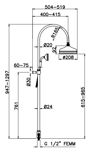 4293/PDC0cr Душевой гарнитур Gattoni Programma Docce Santreyd  - Вид №1