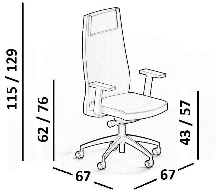 Luxy Регулируемое по высоте кресло руководителя из ткани с подлокотниками Smartoffice sun-id-1382492 - Вид №10