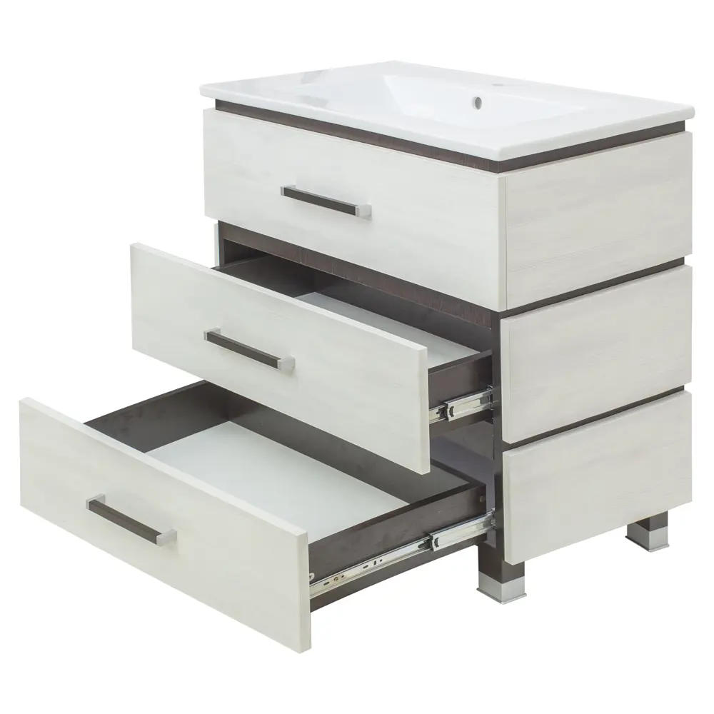 Тумба под раковину напольная Sanflor «Торонто» 75 см цвет светлое дерево STLM-2052854 - Вид №2