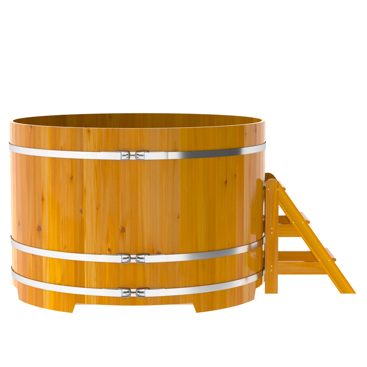 2241 Купель круглая из лиственницы Рустик d=1,80х1,2 натуральная Alyarus  - Вид №3