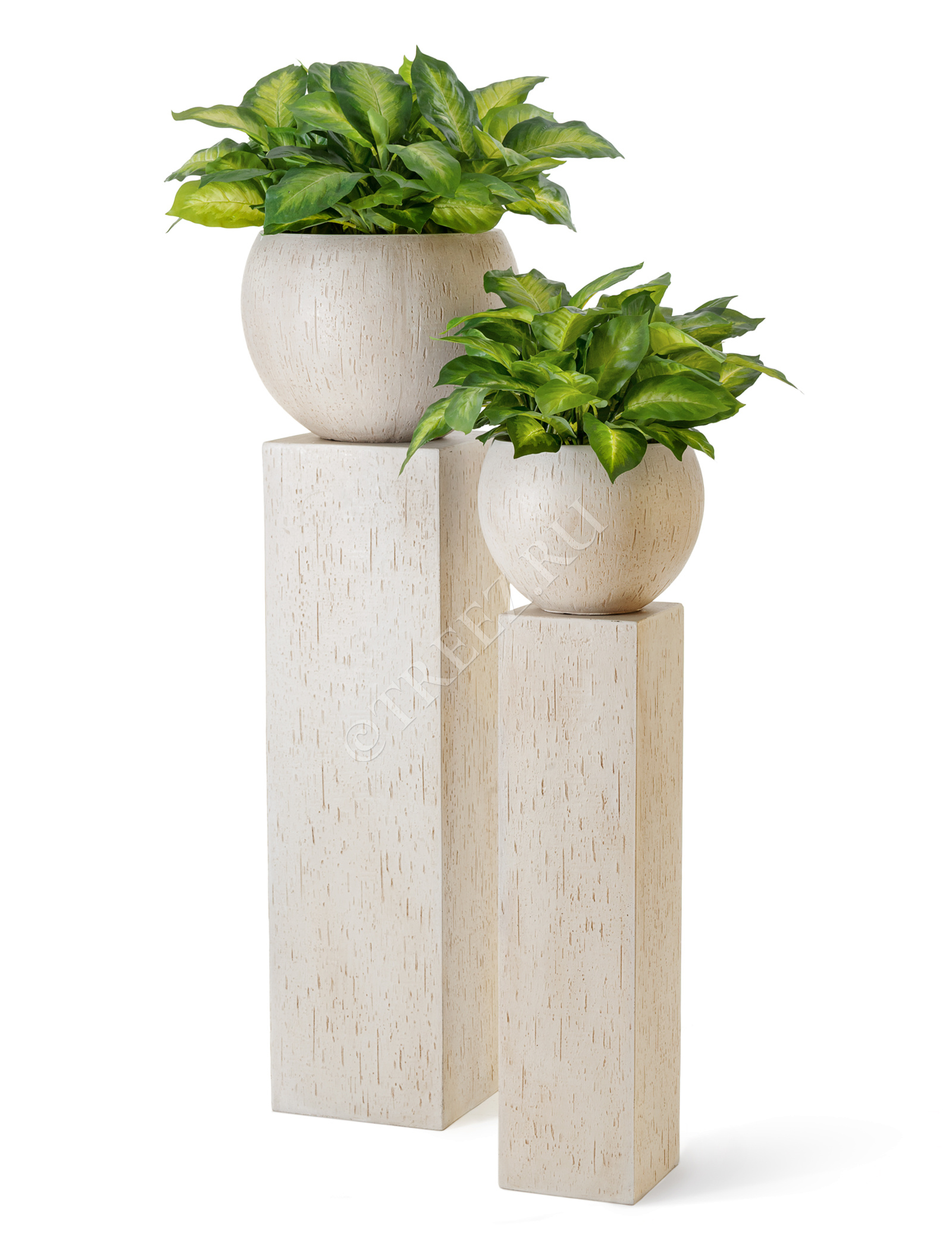 41.1016-0010-CRS-080 Кашпо  ERGO - серия Cork - Колонна - Белый песок Цветочная коллекция  - Вид №7