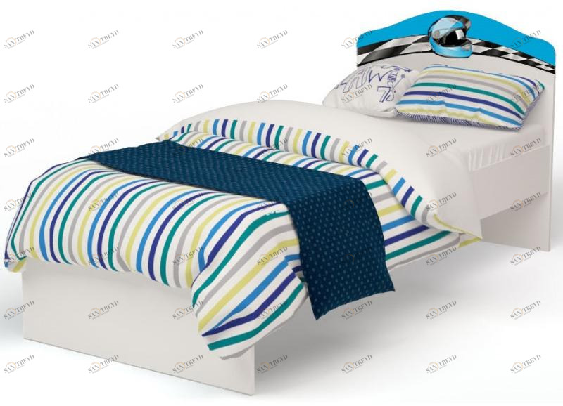 Кровать классика ABC-KING La-Man с рисунком (160*90) без ящика Голубой 4631148150836