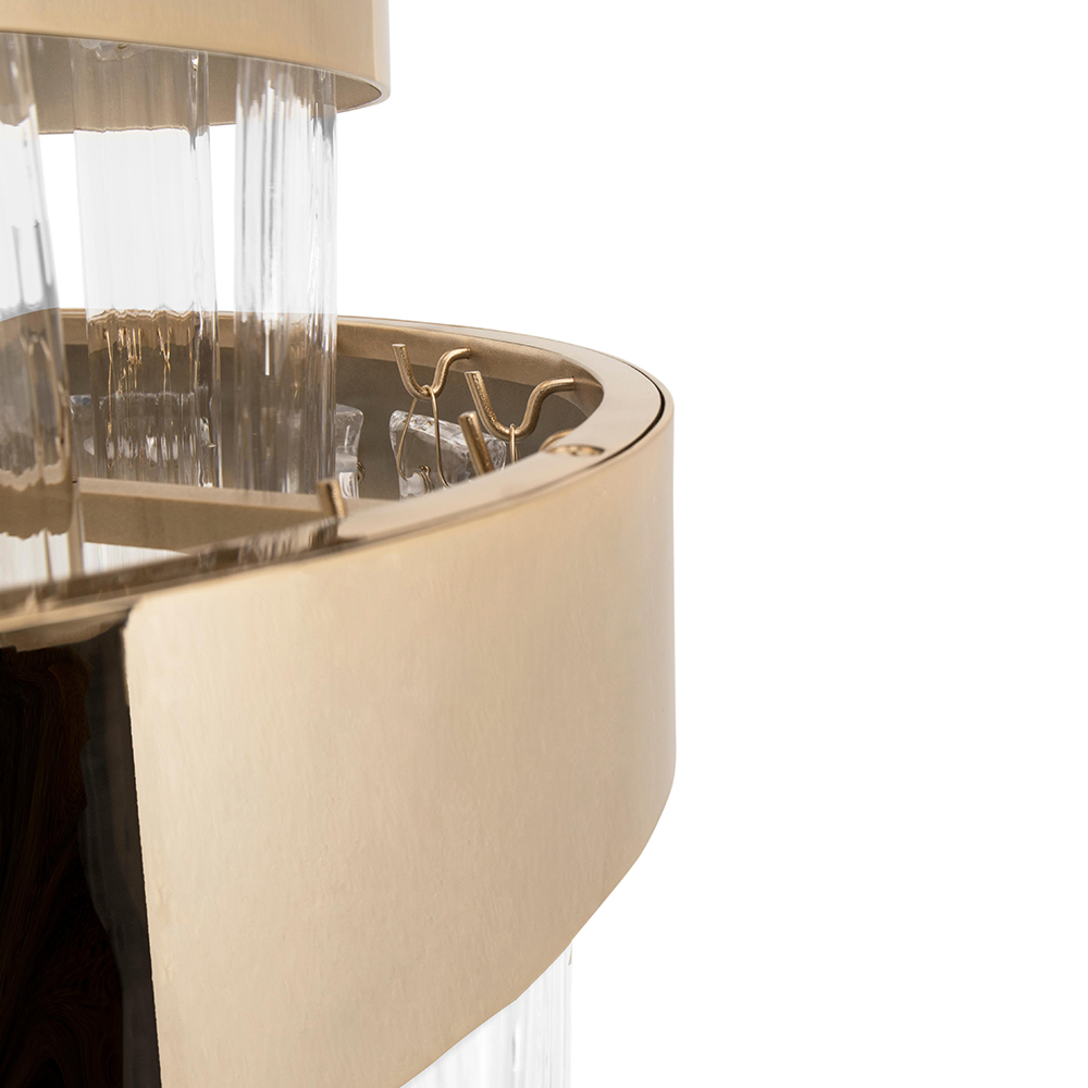 Люстра стеклянная 113х40 см золотая Babel 4 KM0990P-4 brass DELIGHT COLLECTION ДИЗАЙНЕРСКИЕ 00-3883095 Золото;прозрачный  - Вид №2