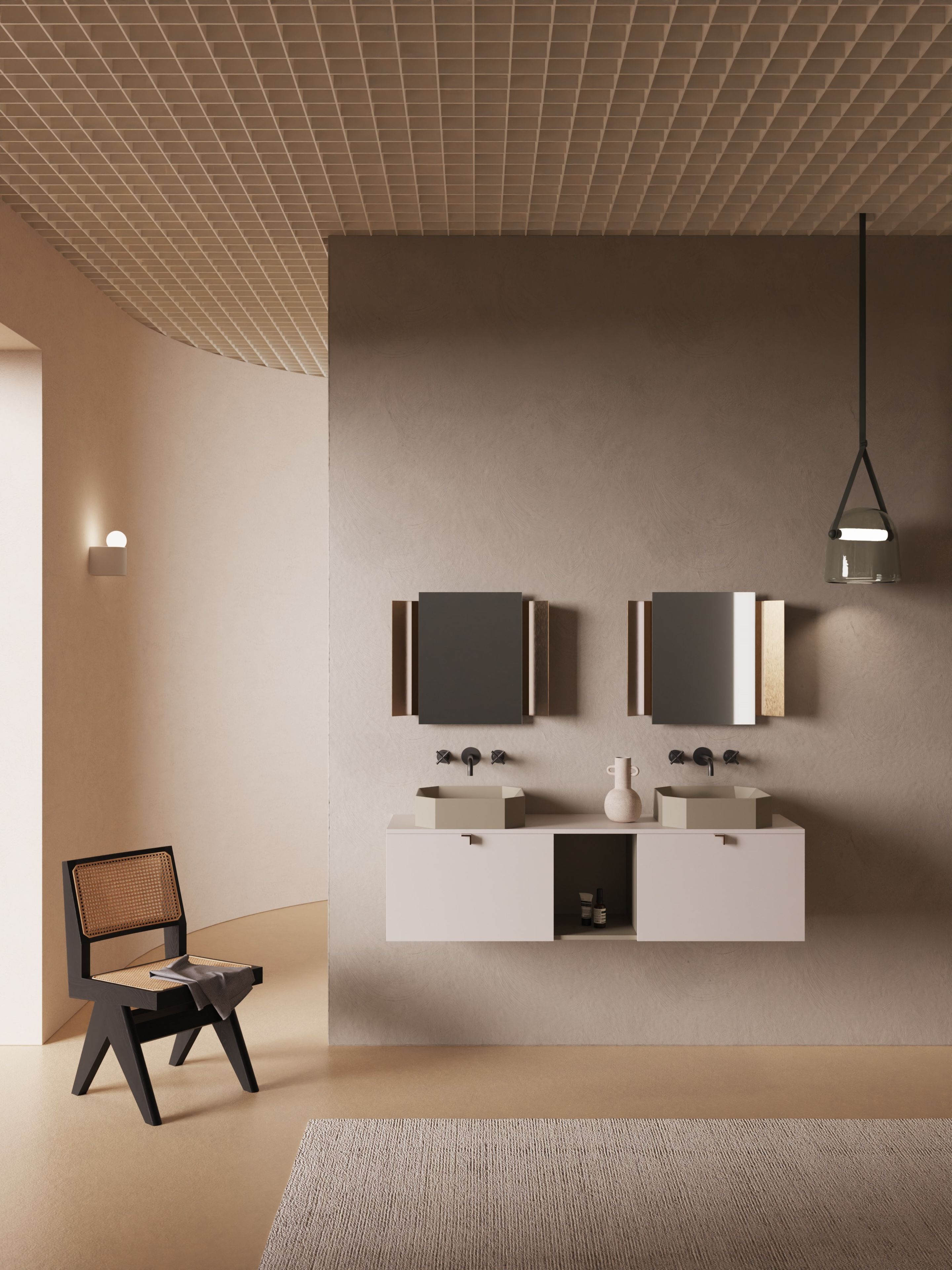 Прямоугольное зеркало со встроенным настенным освещением Ex.T оригами ARCH-00083005 - Вид №2