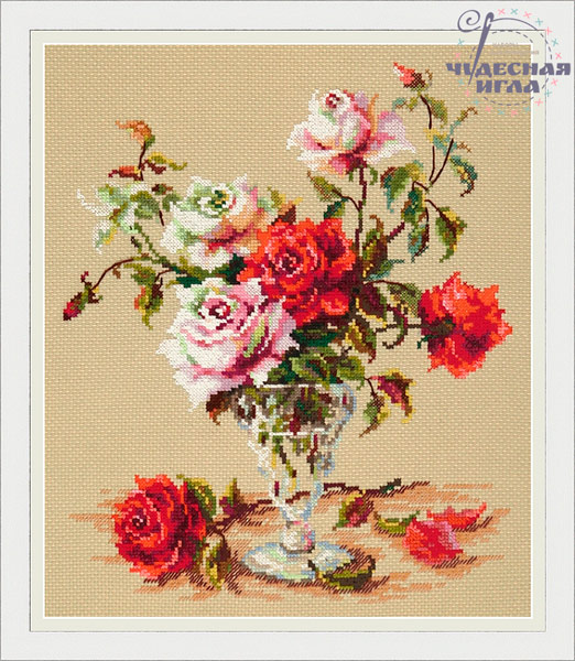 040-63 Мелодия любви Набор для вышивания Чудесная Игла 24 х 29 см Чудесная игла 