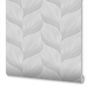 WALLSECRET Montana - Флизелиновые обои серые с растительным орнаментом 89389728
