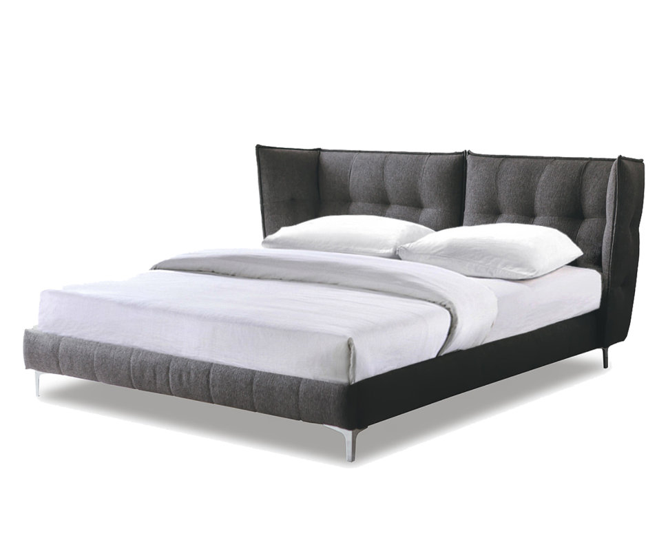 Кровать двуспальная 180х200 темно-серая Venture ICON DESIGNE ДИЗАЙНЕРСКИЕ 177959 Серый  - Вид №1