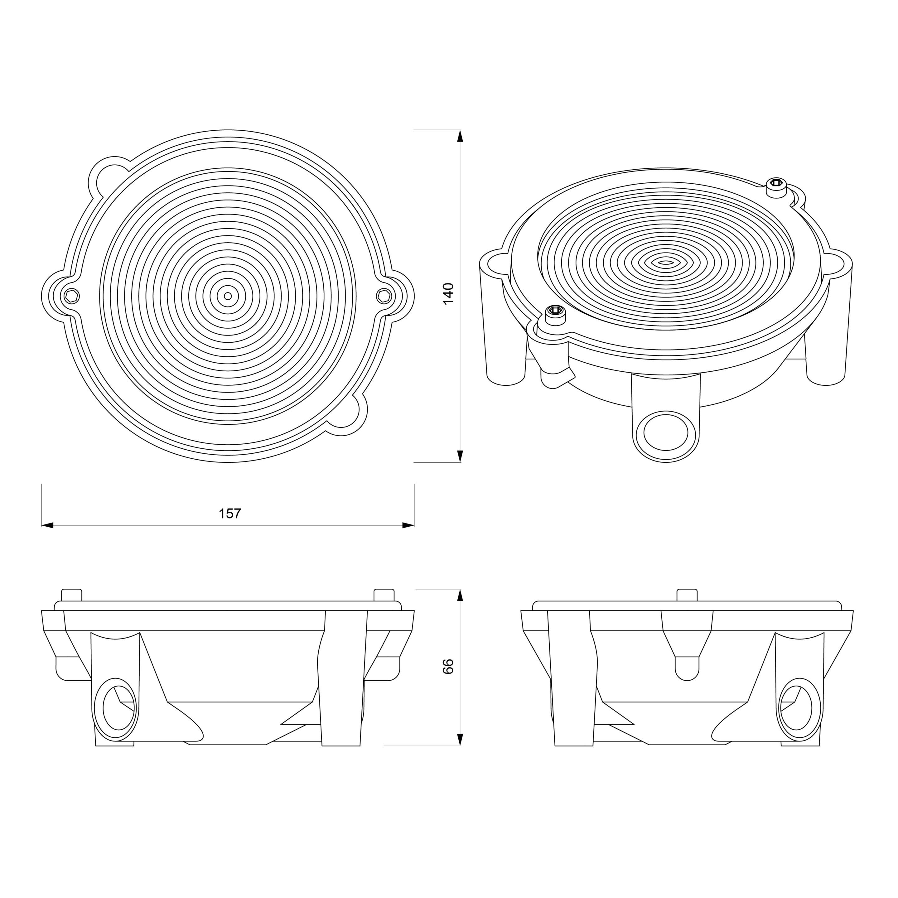 Окрашенный алюминиевый потолочный светильник Genuit Corten ARCH-00052840 - Вид №6