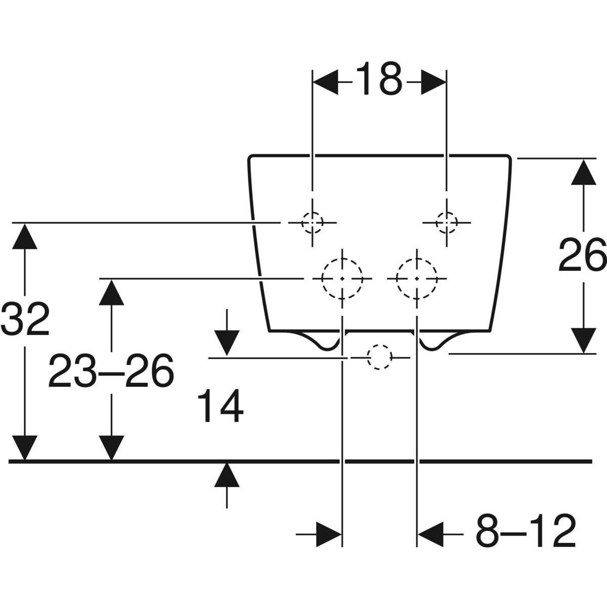 Подвесное биде из стекла с переливом Geberit ICON ARCH-00074505 - Вид №3