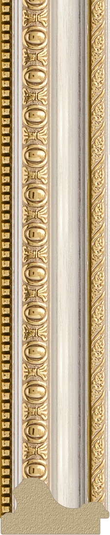 BY 1087 Зеркало в багетной раме - золотые бусы на серебре 60 mm EVOFORM Definite - Вид №2