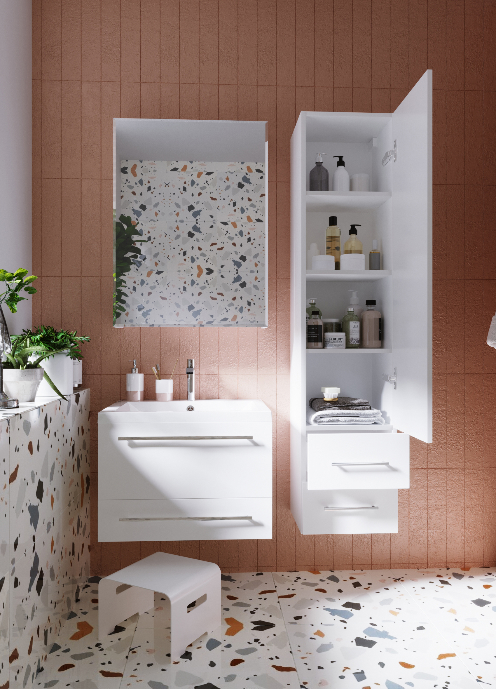 У23256 Шкаф - Пенал Соната 35П, 1д, 2я, Белый глянец 1 Marka Соната  - Вид №5