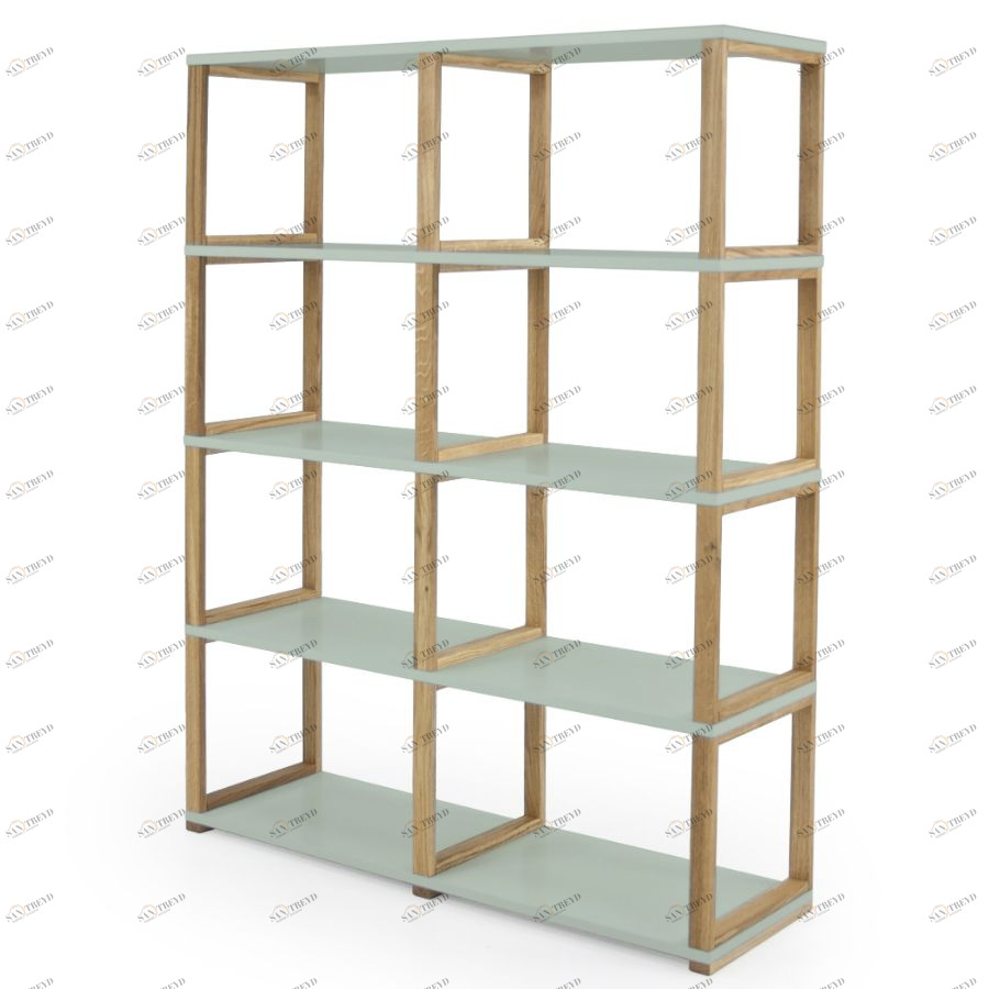 Стеллаж Tenzo Art, 156x120x36 см, дуб, зеленый 2324076