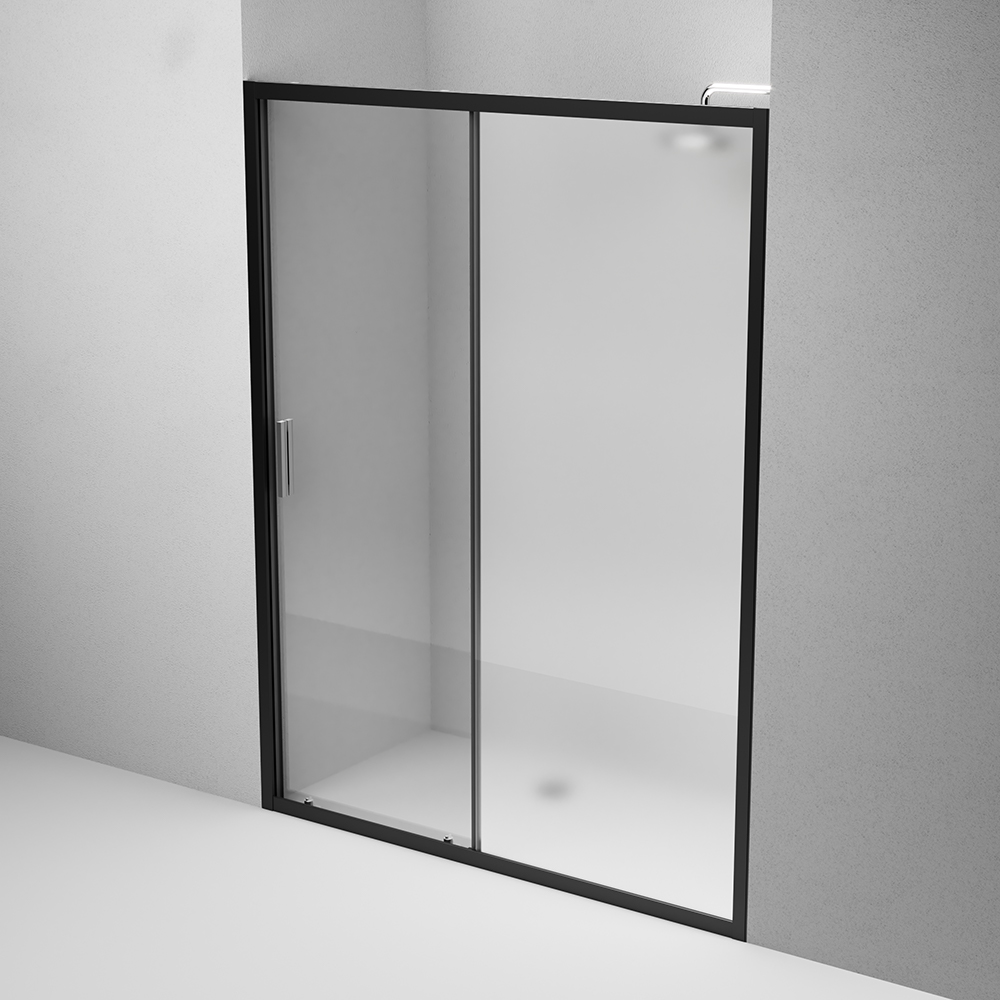 W90G-150-1-195BM Solo Дверь душевая 150х195 стекло матовое профиль черный матовый AM.PM Gem - Вид №3