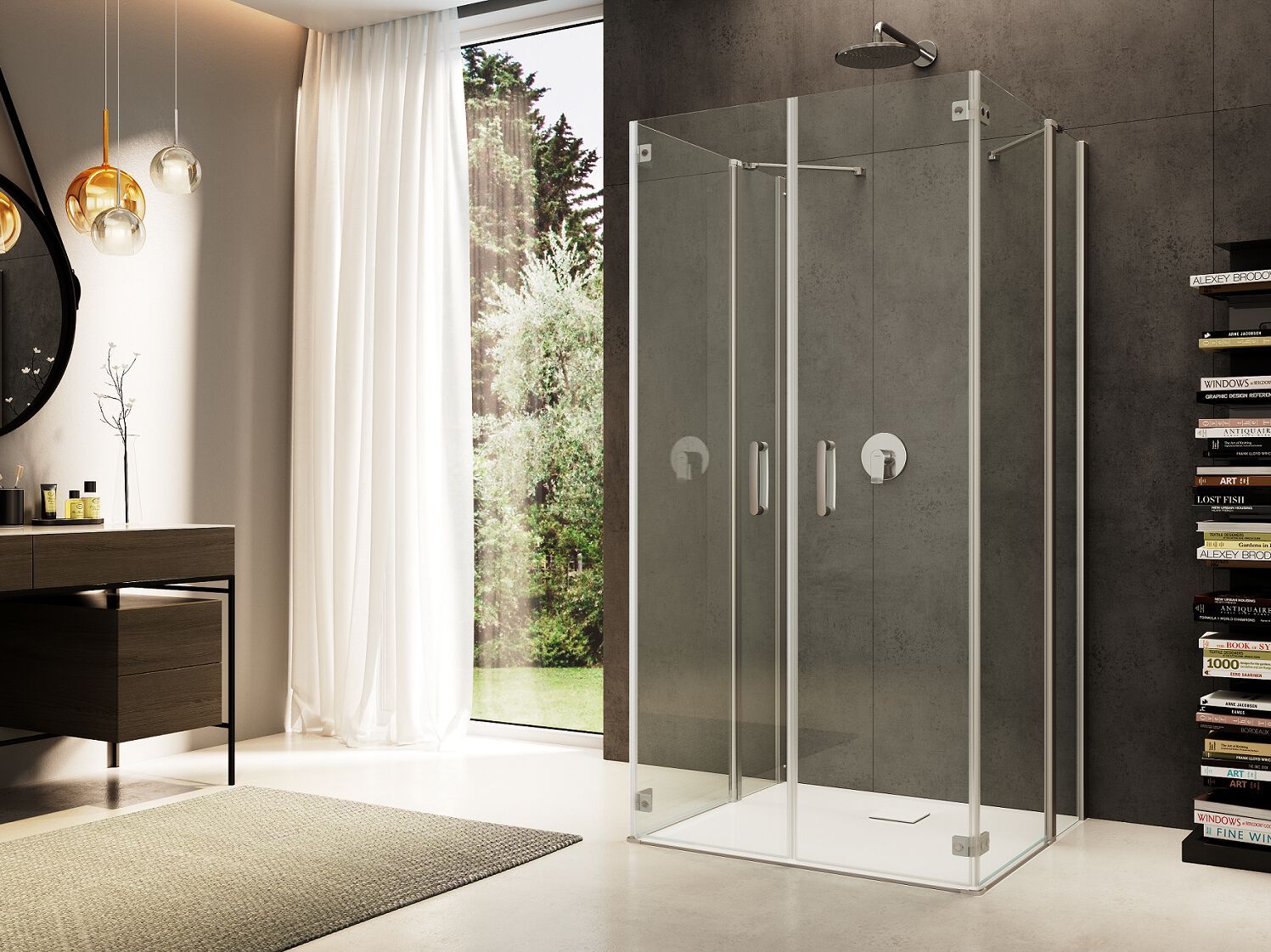 Стеклянная душевая кабина с распашной дверью Provex Industrie ARCH-00109328 - Вид №1