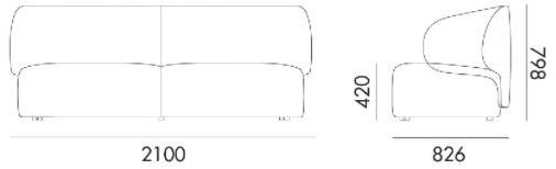 Grado Design 3-х местный тканевый диван Long Lon-sf-3s - Вид №4