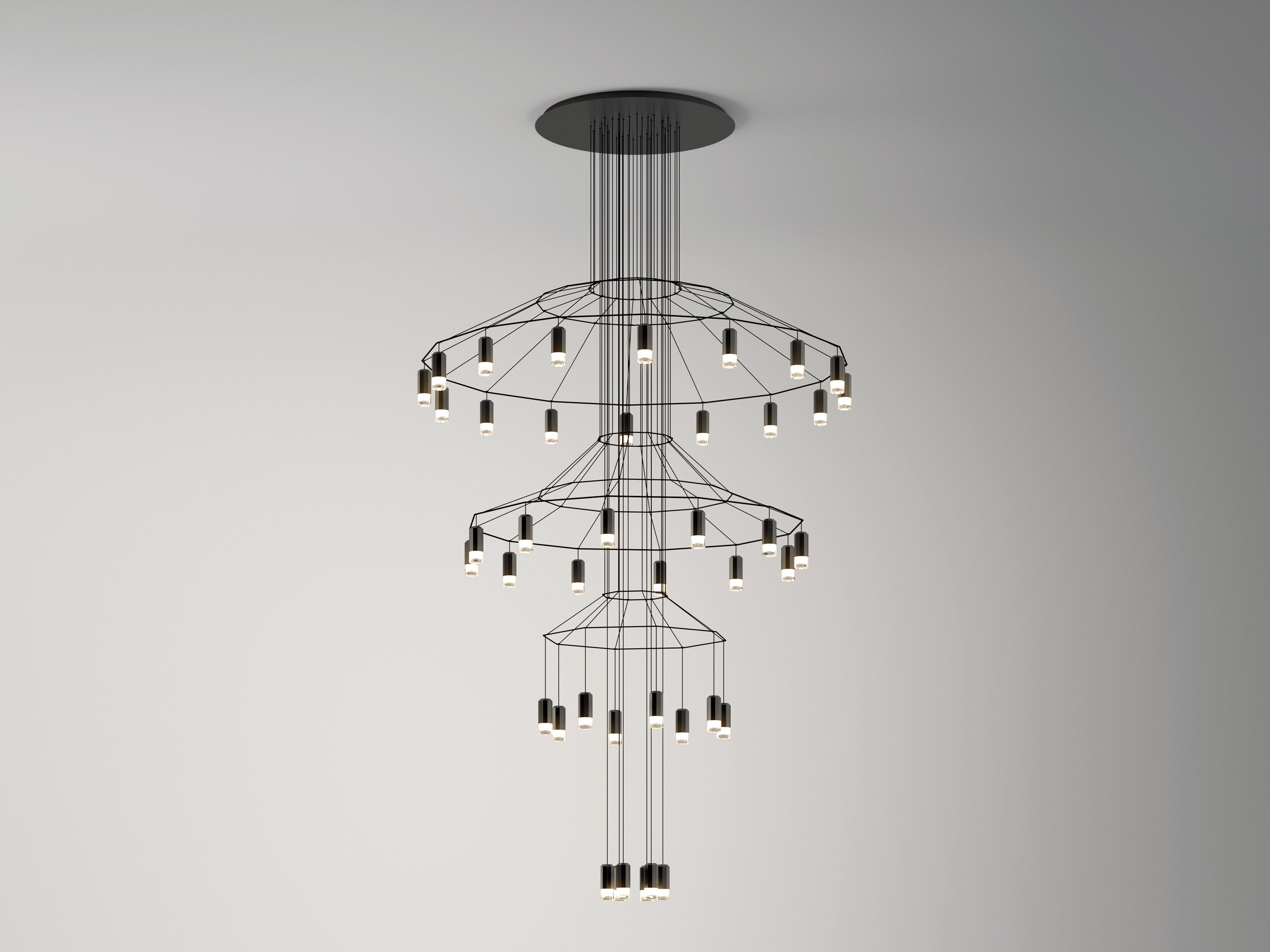 Затемняемый светодиодный подвесной светильник Vibia Wireflow Chandelier ARCH-00069152
