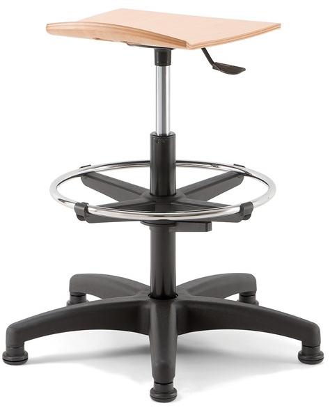 Linea Fabbrica Офисный табурет с 5 спицами из бука с подставкой для ног Bow sun-id-1476303 - Вид №1