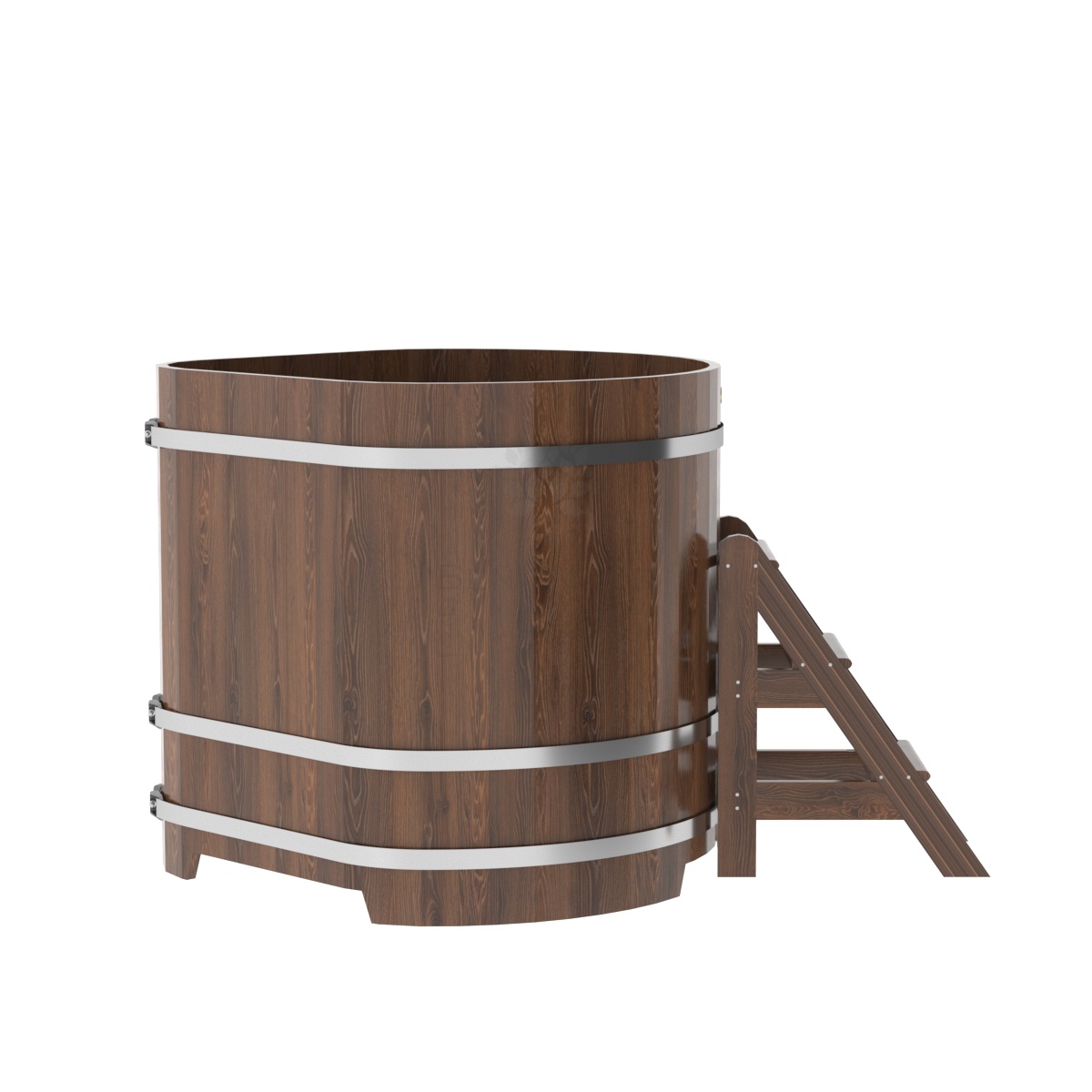 1358 Купель угловая из дуба 1,19х1,19х1,2 морёная Alyarus  - Вид №2