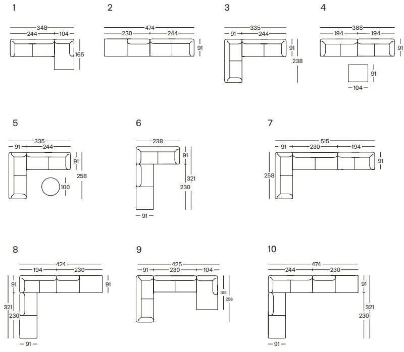 Zanotta Диван с шезлонгом sun-id-1476301 - Вид №2