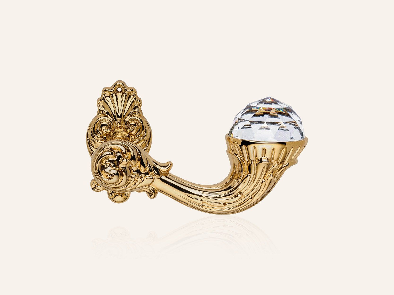 Латунная ручка в стиле Людовика XIV с кристаллами Swarovski® на пластине LINEA CALI' Brilliant Crystal ARCH-00010395 - Вид №6